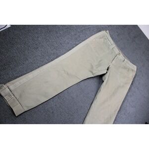 Sunset Cove Petite Khaki Utility Pants Olive Green Cotton Straight Leg Size 12P